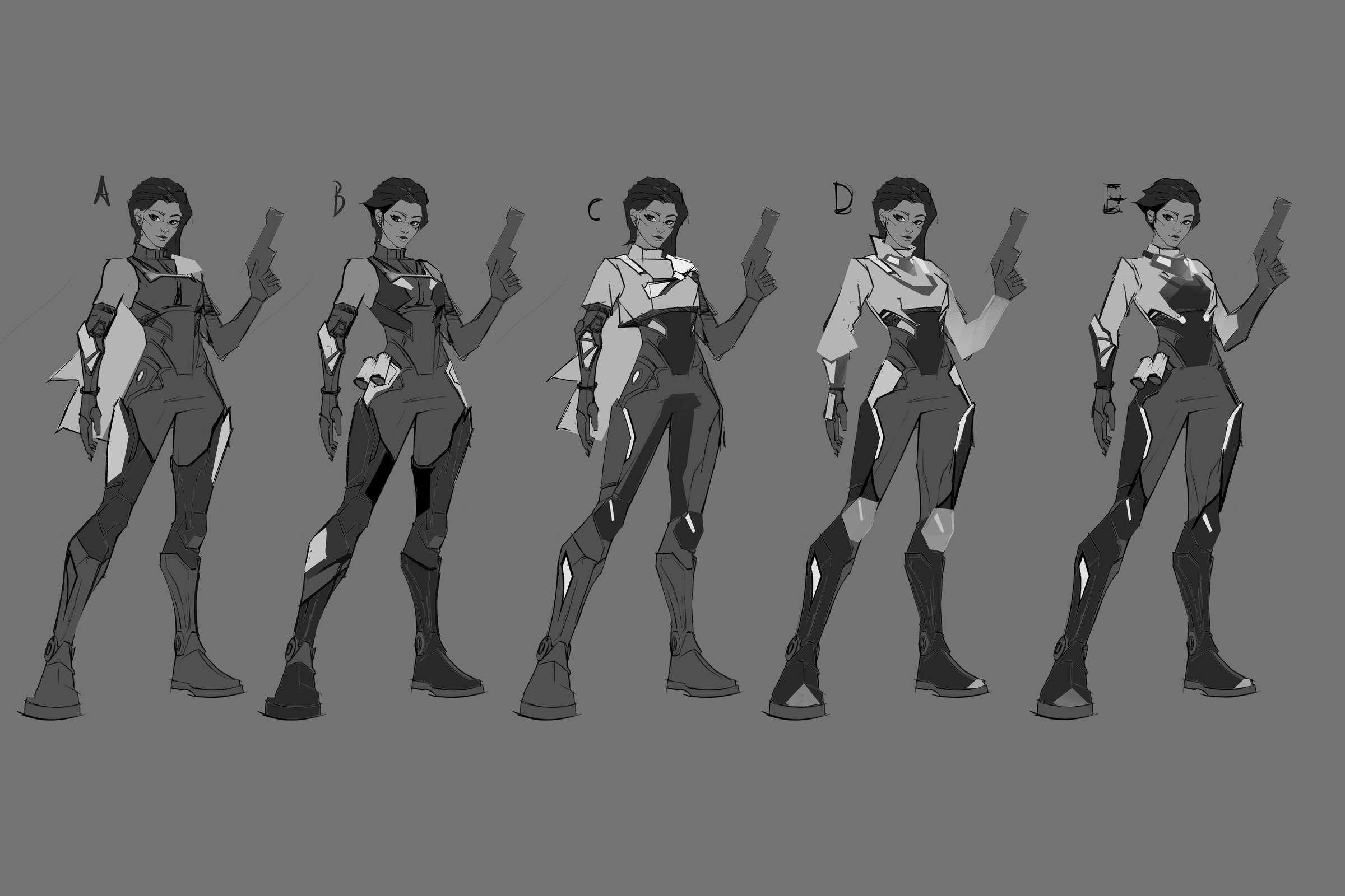 Lyra costume variants A–E